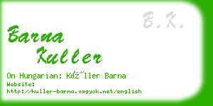 barna kuller business card